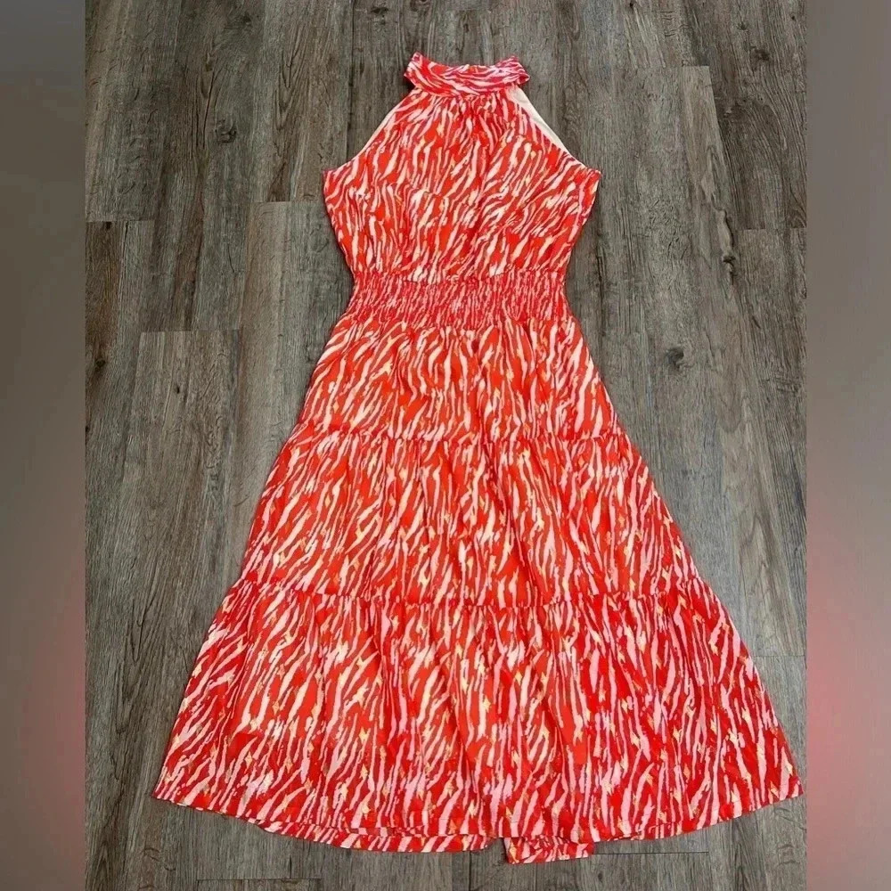 Jade Melody Tam • Zebra Teired Halter Dress
